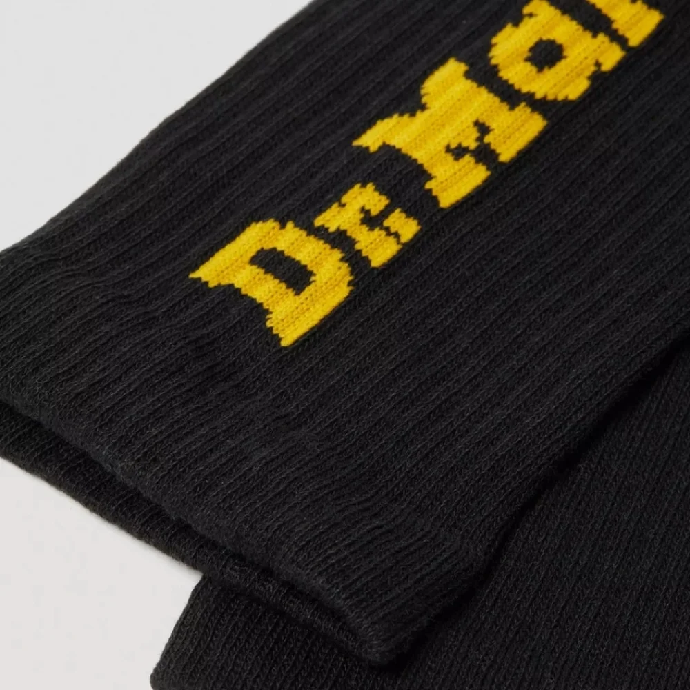 NWT Men's Dr. Martens Vertical Logo Black and Yellow Casual Socks - Picture 5 of 7